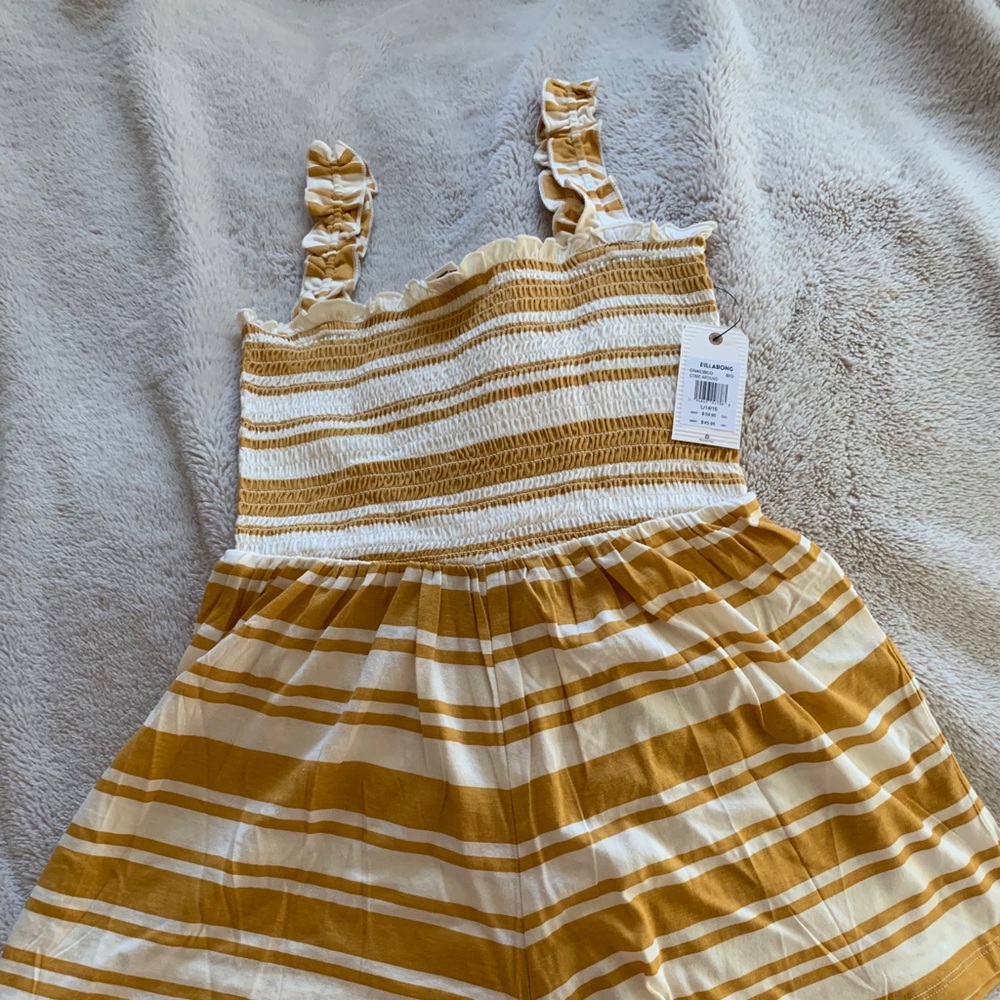 Billabong Gold and Cream Shorts Romper